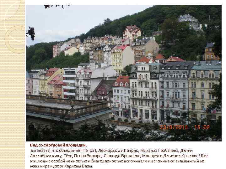 Вид со смотровой площадки. Вы знаете, что объединяет Петра I, Леонардо ди Каприо, Михаила