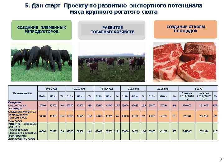 5. Дан старт Проекту по развитию экспортного потенциала мяса крупного рогатого скота 2011 год