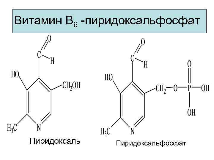 Витамин В 6 -пиридоксальфосфат Пиридоксальфосфат 