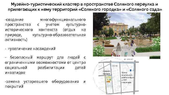 Музейно-туристический кластер в пространстве Соляного переулка и прилегающих к нему территорий «Соляного городка» и
