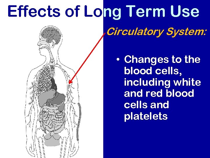 Effects of Long Term Use Circulatory System: • Changes to the blood cells, including