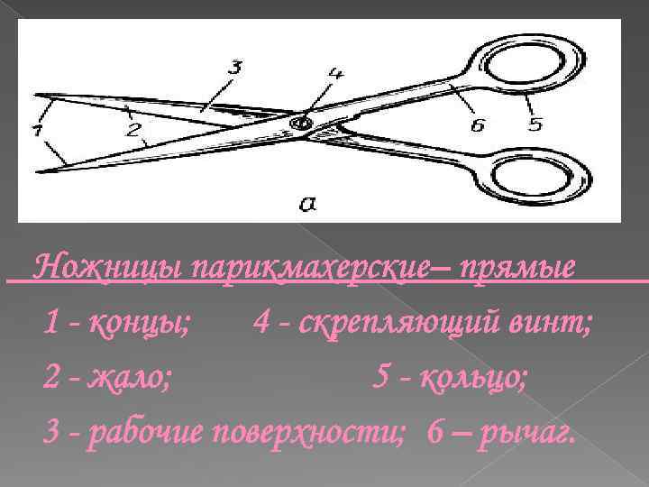 Ножницы парикмахерские схема