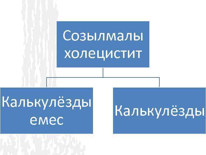 Созылмалы холецистит Калькулёзды емес Калькулёзды 