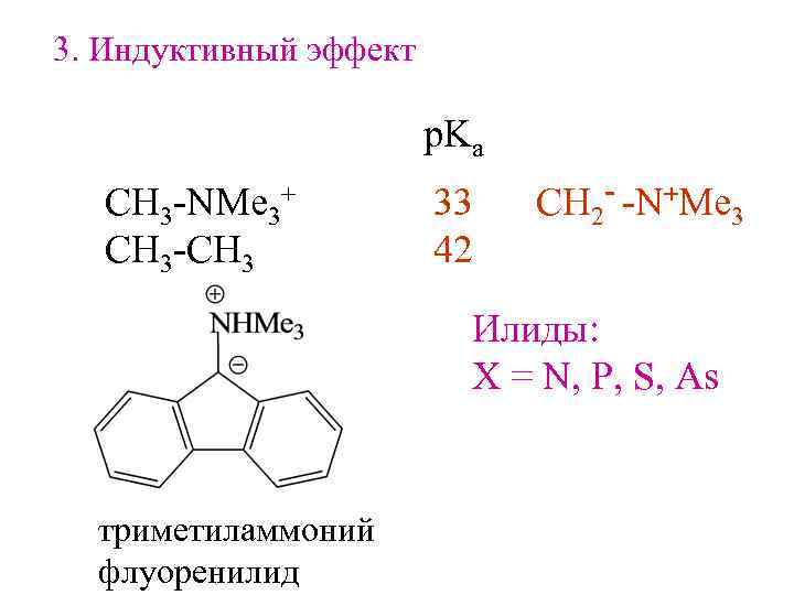 3. Индуктивный эффект p. Ka СH 3 -NMe 3+ CH 3 -CH 3 33