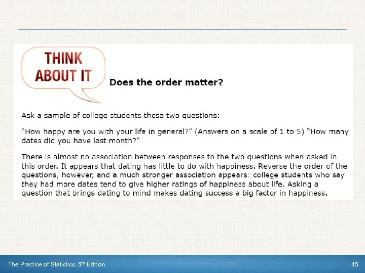 The Practice of Statistics, 5 th Edition 45 