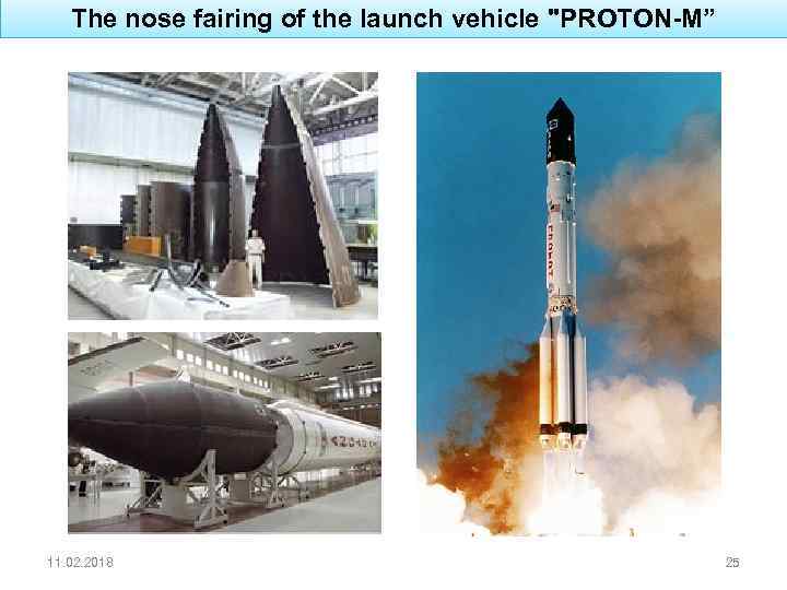 The nose fairing of the launch vehicle "PROTON-M” 11. 02. 2018 25 