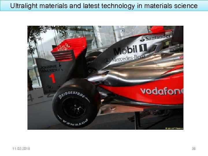 Ultralight materials and latest technology in materials science 11. 02. 2018 26 