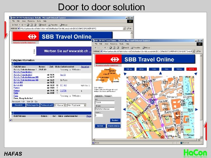 Door to door solution HAFAS 