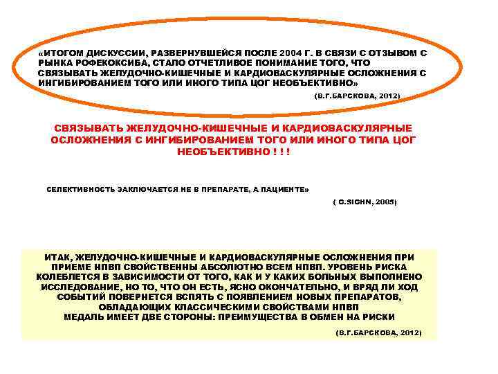  «ИТОГОМ ДИСКУССИИ, РАЗВЕРНУВШЕЙСЯ ПОСЛЕ 2004 Г. В СВЯЗИ С ОТЗЫВОМ С РЫНКА РОФЕКОКСИБА,