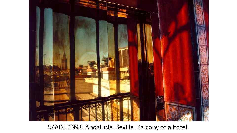SPAIN. 1993. Andalusia. Sevilla. Balcony of a hotel. 