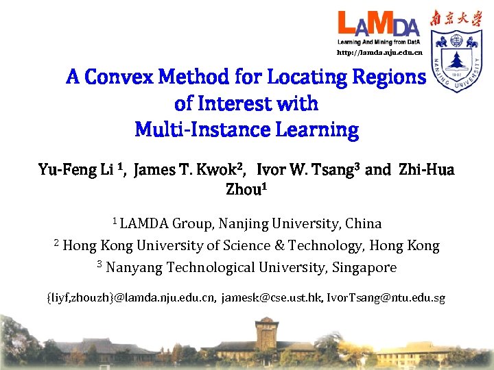 http: //lamda. nju. edu. cn A Convex Method for Locating Regions of Interest with