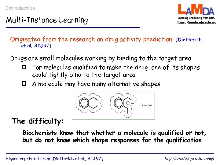 Introduction Multi-Instance Learning http: //lamda. nju. edu. cn Originated from the research on drug