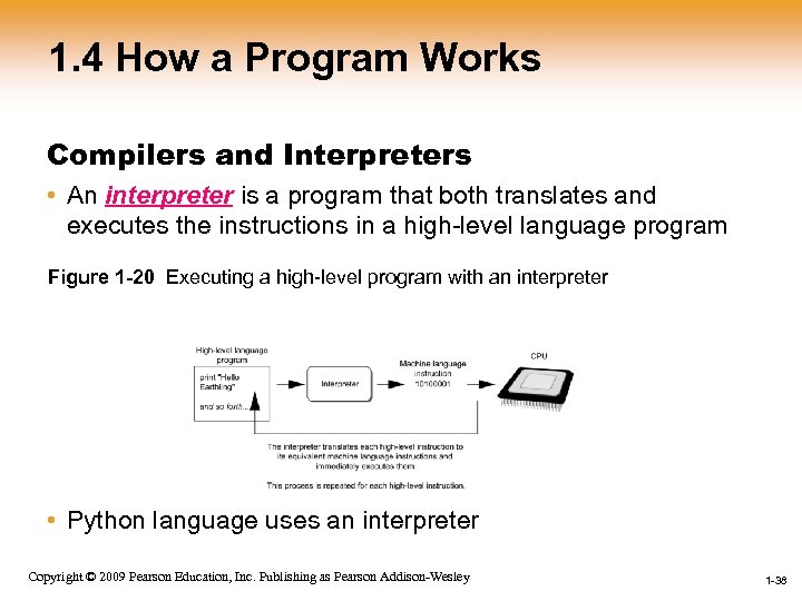 1. 4 How a Program Works Compilers and Interpreters • An interpreter is a