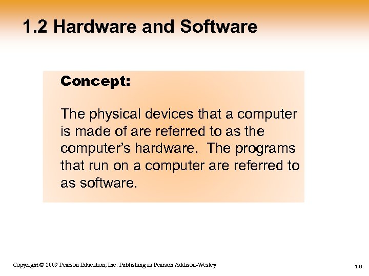 1. 2 Hardware and Software Concept: The physical devices that a computer is made