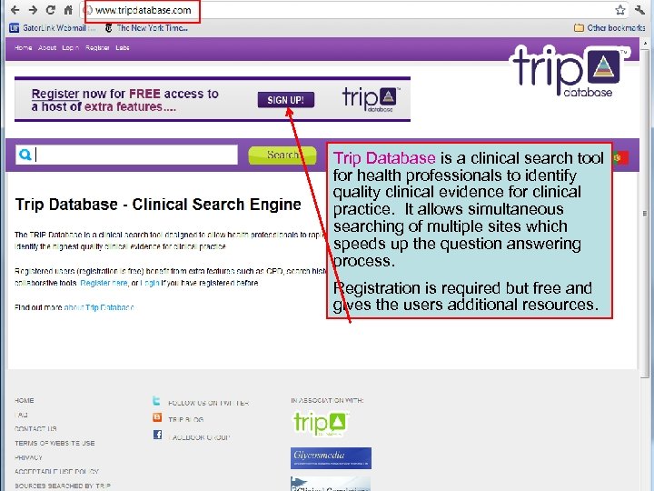 Trip Database is a clinical search tool for health professionals to identify quality clinical
