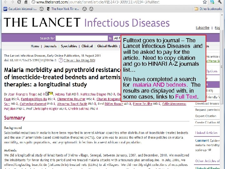 Fulltext goes to journal – The Lancet Infectious Diseases and will be asked to