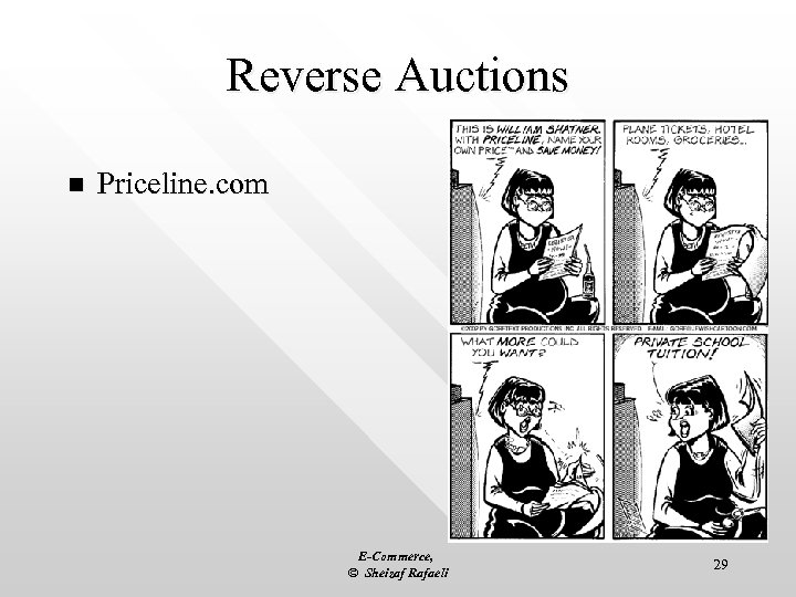 Reverse Auctions n Priceline. com E-Commerce, © Sheizaf Rafaeli 29 