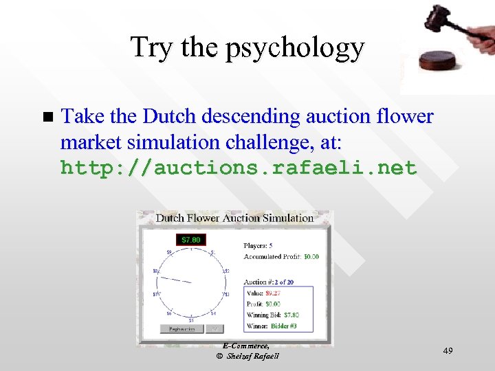 Try the psychology n Take the Dutch descending auction flower market simulation challenge, at: