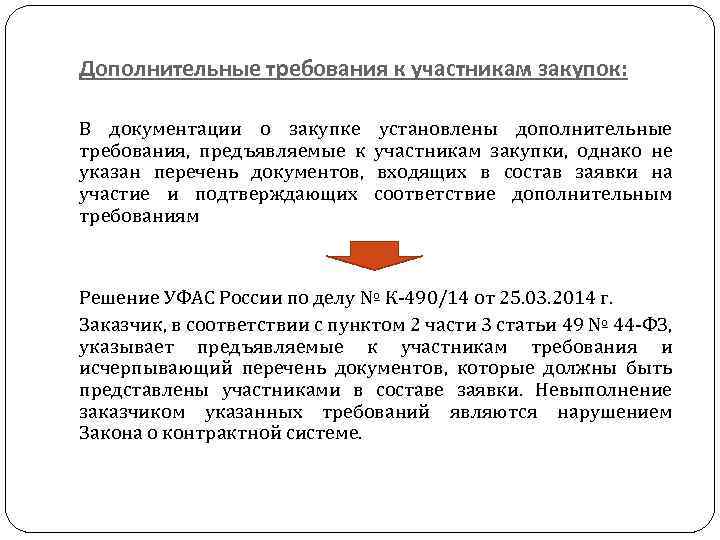 Дополнительные требования к участникам закупок: В документации о закупке установлены дополнительные требования, предъявляемые к