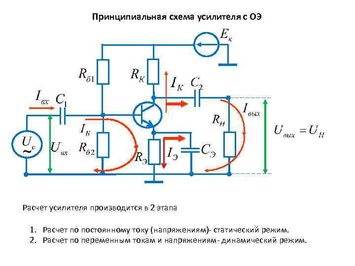 Схема с оэ усиливает