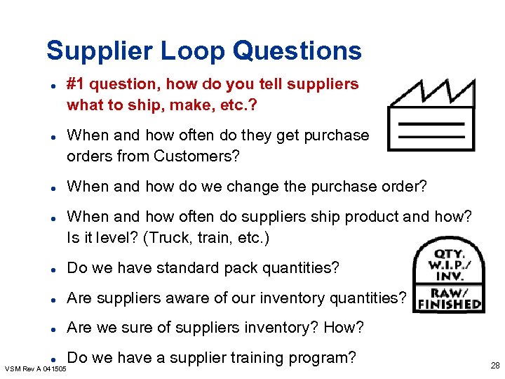 Supplier Loop Questions l l #1 question, how do you tell suppliers what to