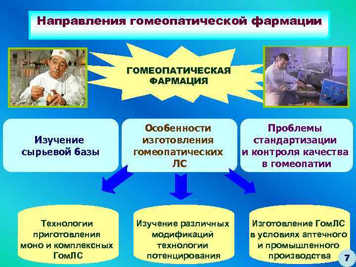 Направления гомеопатической фармации ГОМЕОПАТИЧЕСКАЯ ФАРМАЦИЯ Изучение сырьевой базы Технологии приготовления моно и комплексных Гом.