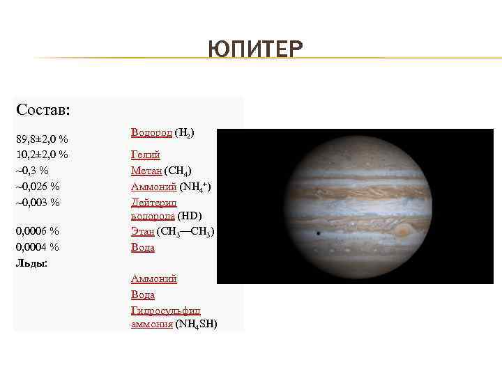 Из чего состоит юпитер