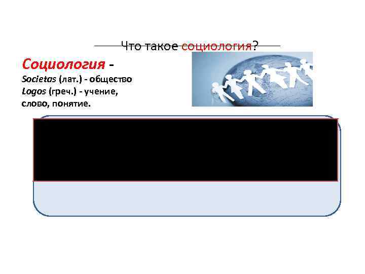 Социология - Что такое социология? Societas (лат. ) - общество Logos (греч. ) -
