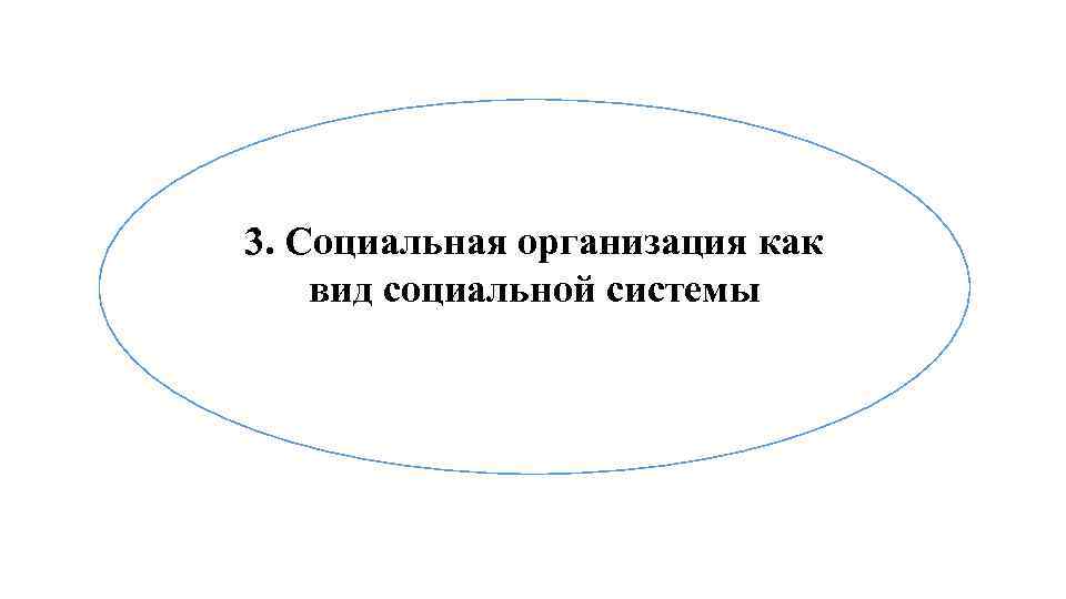 3. Социальная организация как вид социальной системы 