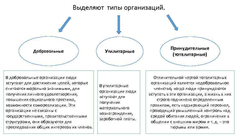 Какие выделяют типы