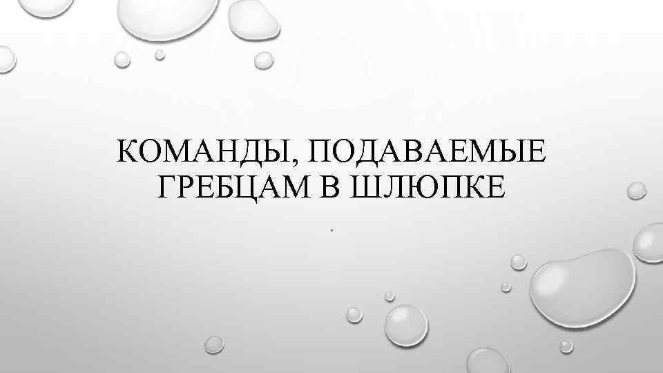 КОМАНДЫ, ПОДАВАЕМЫЕ ГРЕБЦАМ В ШЛЮПКЕ. 