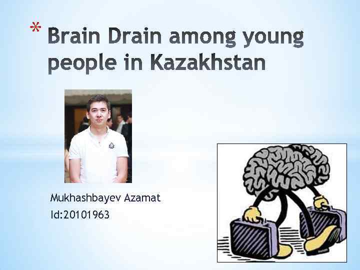 * Mukhashbayev Azamat Id: 20101963 