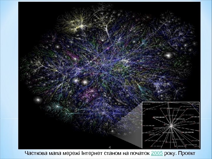 4 Часткова мапа мережі Інтернет станом на початок 2005 року. Проект 