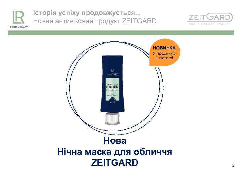 Історія успіху продовжується. . . Новий антивіковий продукт ZEITGARD НОВИНКА У продажу з 1