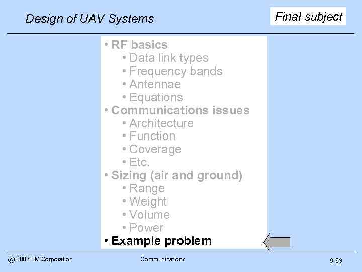 Design of UAV Systems Final subject • RF basics • Data link types •