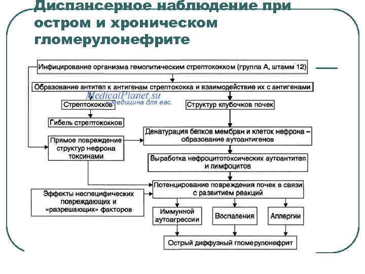 Диспансерное наблюдение при остром и хроническом гломерулонефрите 