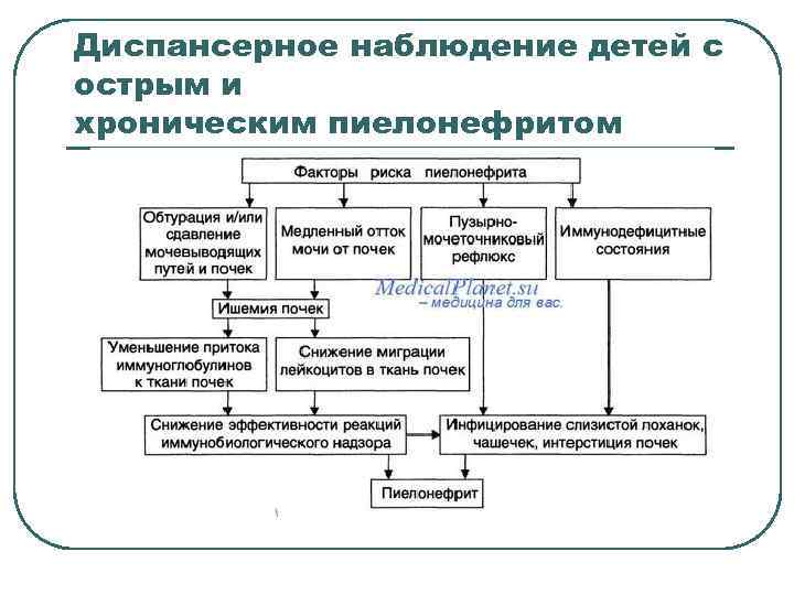 Диспансерное наблюдение детей с острым и хроническим пиелонефритом 