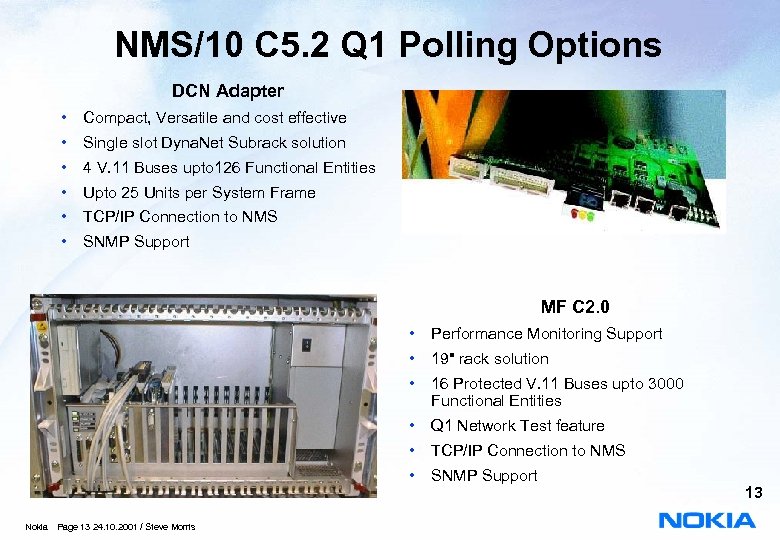 NMS/10 C 5. 2 Q 1 Polling Options DCN Adapter • Compact, Versatile and