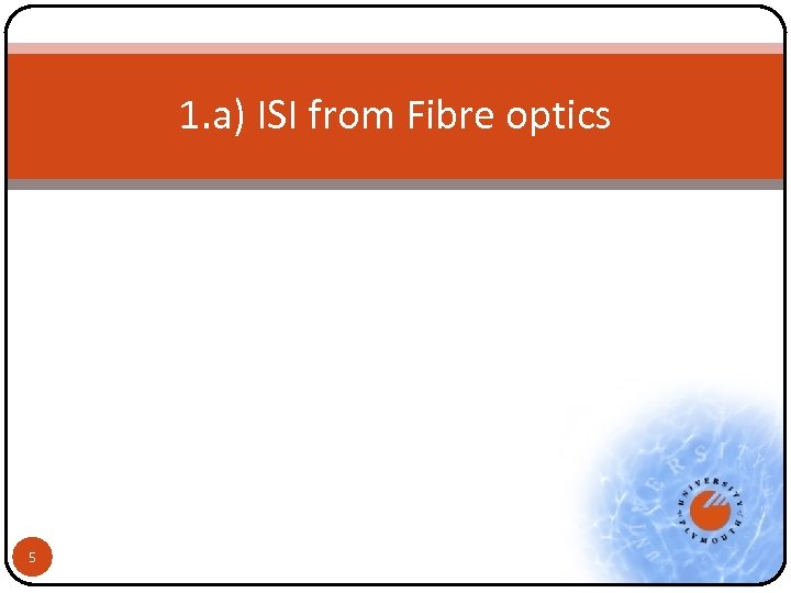 1. a) ISI from Fibre optics 5 