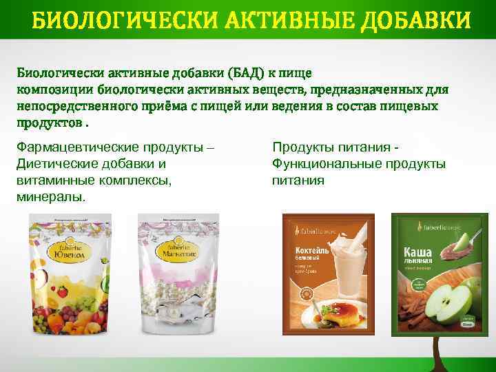 БИОЛОГИЧЕСКИ АКТИВНЫЕ ДОБАВКИ Биологически активные добавки (БАД) к пище композиции биологически активных веществ, предназначенных