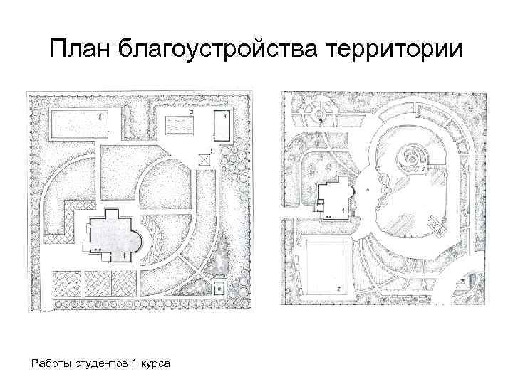 План благоустройства территории Работы студентов 1 курса 