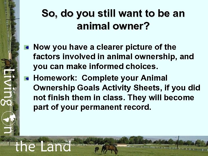 So, do you still want to be an animal owner? Living n Now you