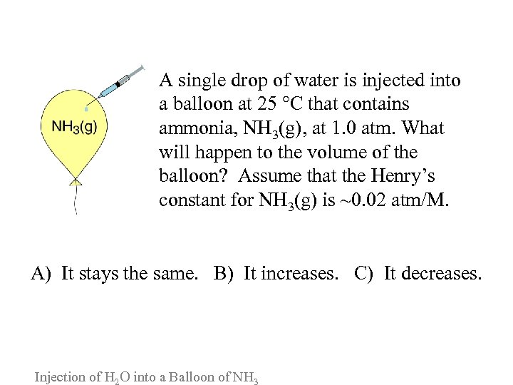  A single drop of water is injected into a balloon at 25 °C