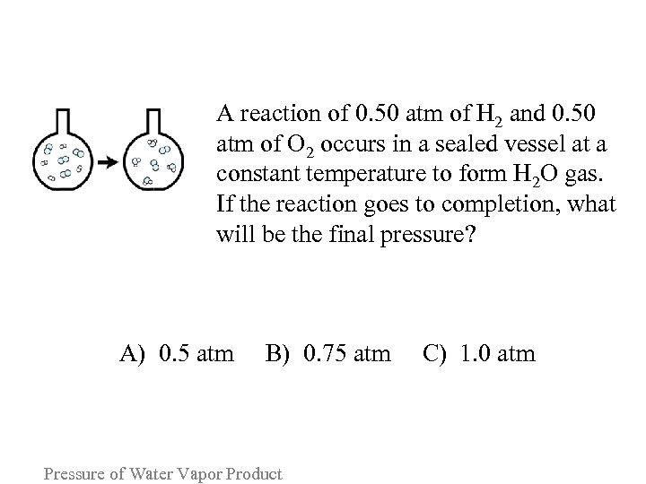  A reaction of 0. 50 atm of H 2 and 0. 50 atm