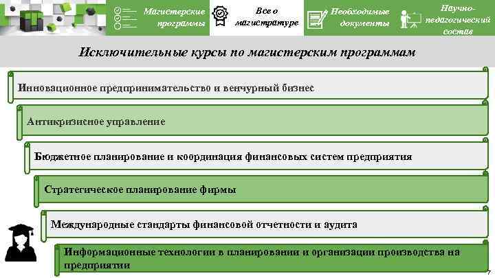Магистерские программы Все о магистратуре Необходимые документы Научнопедагогический состав Исключительные курсы по магистерским программам