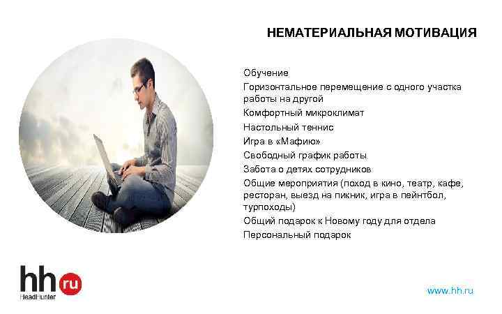 НЕМАТЕРИАЛЬНАЯ МОТИВАЦИЯ Картинка должна быть такой же и находиться тоже тут Обучение Горизонтальное перемещение