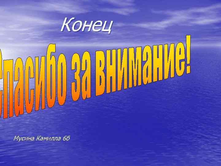 Конец Мусина Камилла 6 б 
