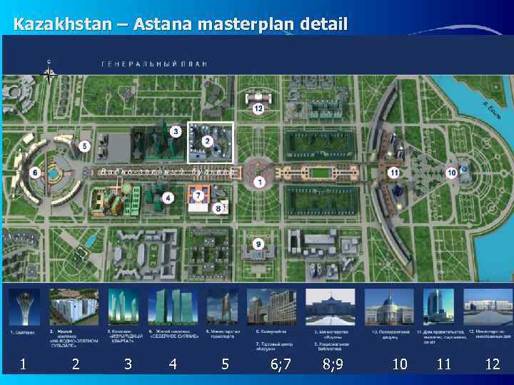Kazakhstan – Astana masterplan detail 1 2 3 4 5 6; 7 8; 9