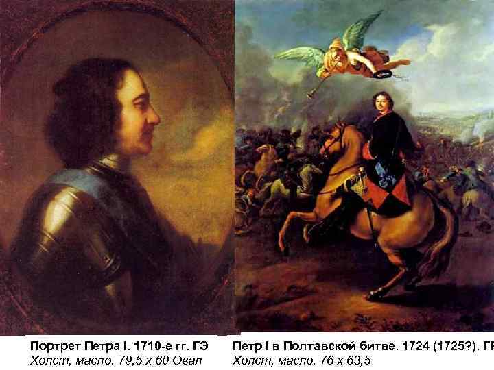 Портрет Петра I. 1710 -е гг. ГЭ Холст, масло. 79, 5 х 60 Овал