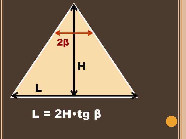 2β Н L L = 2 Н • tg β 